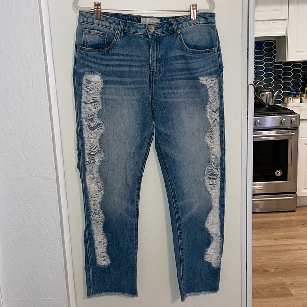 Band of Gypsies Distressed Straight Leg Ankle Jeans | 29